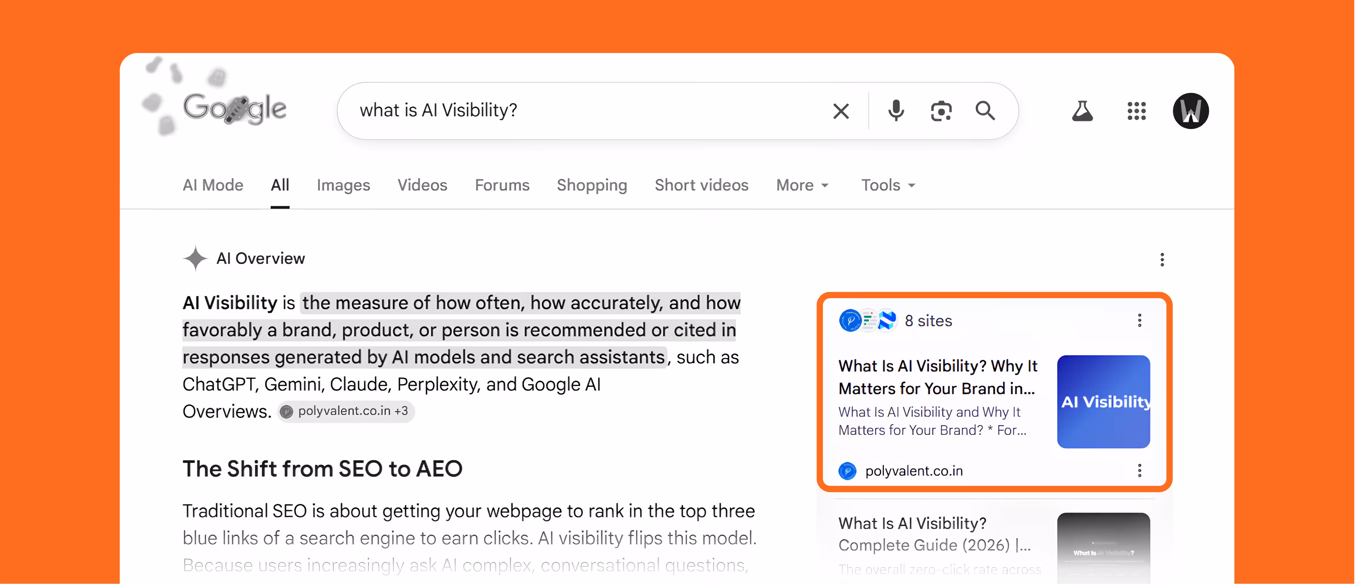 AI Visibility zero-click search example